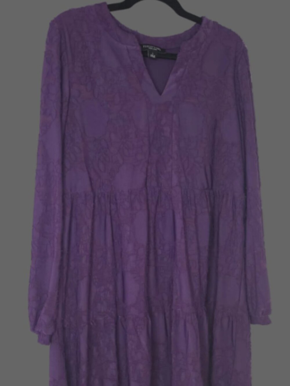 Perceptions New York Purple Floral Tiered Dress